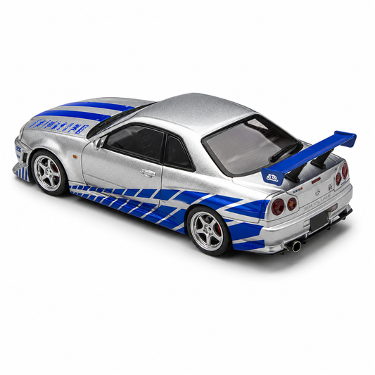 Time Micro Skyline GTR R34 Limited Edition Silverblue 1:64 Scale Diecast Model Car