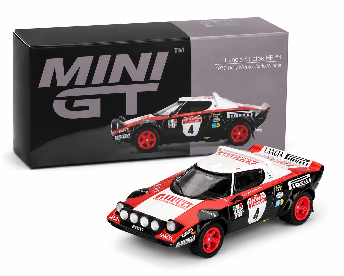 Mini GT #1084 Lancia Stratos HF #4 1978 Rally Sanremo Winner LHD 1:64