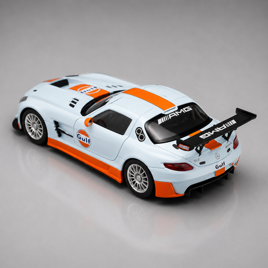Time Micro Mercedes Benz SLS Gulf OIL Limited Edition 1:64 Scale Diecast Model Car