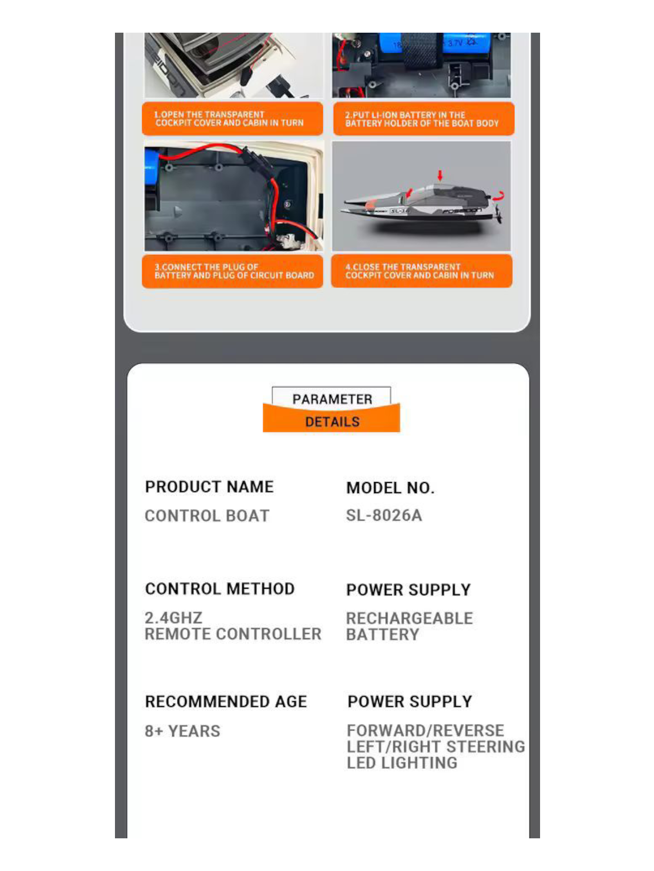 Sulong Poseidon 2.4GHz Remote Control (RC) Boat