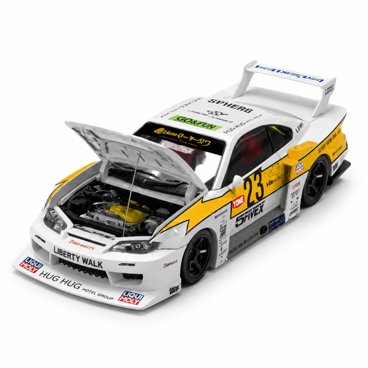 Time Micro Nissan S15 Lbwk White Limited Edition 1:64 Scale Diecast Model Car