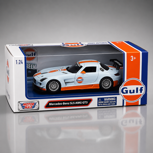 Time Micro Mercedes Benz SLS Gulf OIL Limited Edition 1:64 Scale Diecast Model Car